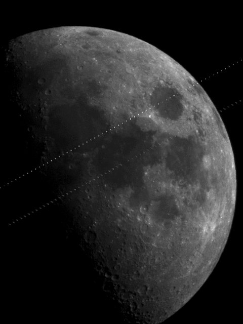 Lunar Transits of ISS and Endeavor