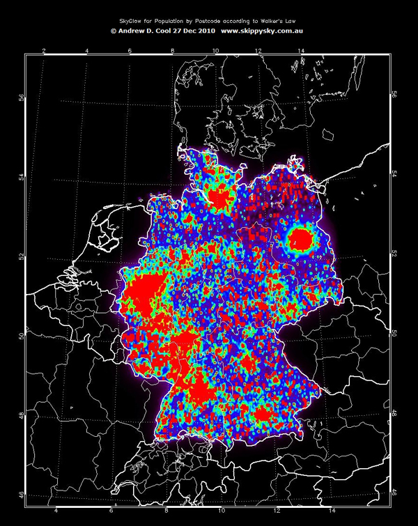 Light Pollution map of Germany