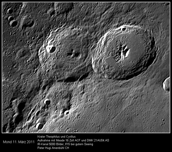 Lunar Crater Theophilus and Cyrillus