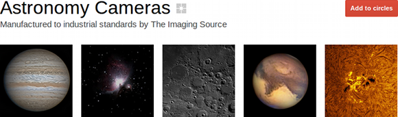 New Astronomy Cameras Google+ Page