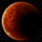 High resolution bitmap images of the imaginary red planet and stars used in astronomy cameras marketing materials.